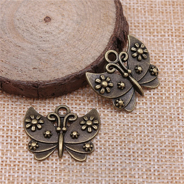 26x21mm 2.2g Multicolor Zinc Alloy Butterfly Charm Pendant for DIY Necklace Bracelet Jewelry Making