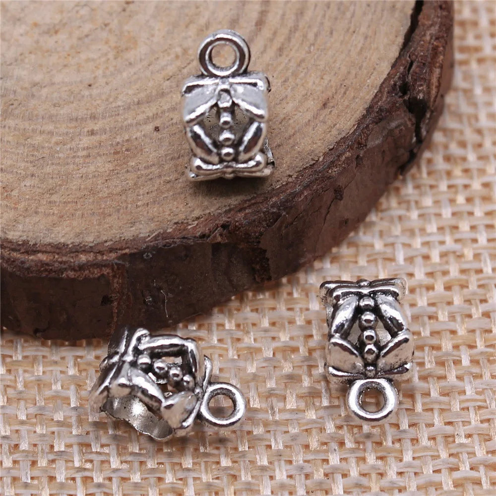 11x7x6mm 0.8g Antique Silver Zinc Alloy Pendant Bails Connector Charms for DIY Jewelry Making
