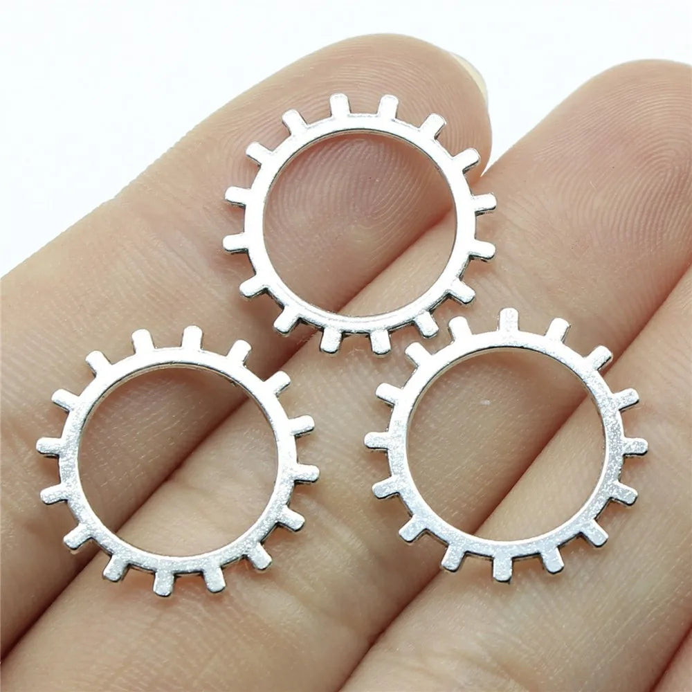 19x19mm 0.7g Multicolor Zinc Alloy Gear Charm Pendant for DIY Steampunk Necklace Bracelet Making