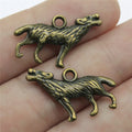 26x20mm 2.1g Multicolor Zinc Alloy Wolf Charm Pendant for DIY Animal Theme Jewelry Making