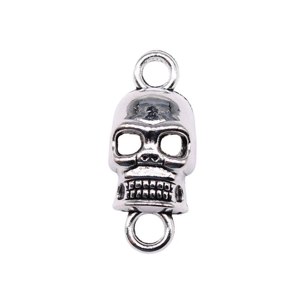 26x11mm 2g Multicolor Zinc Alloy Skull Connector Charm for DIY Jewelry Making