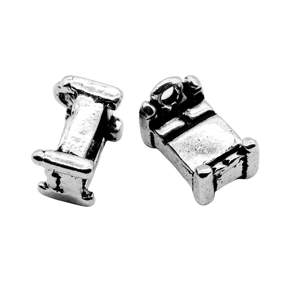 13x8mm 2.6g Antique Silver Zinc Alloy Bed Charm Pendant for DIY Bracelet Necklace Making