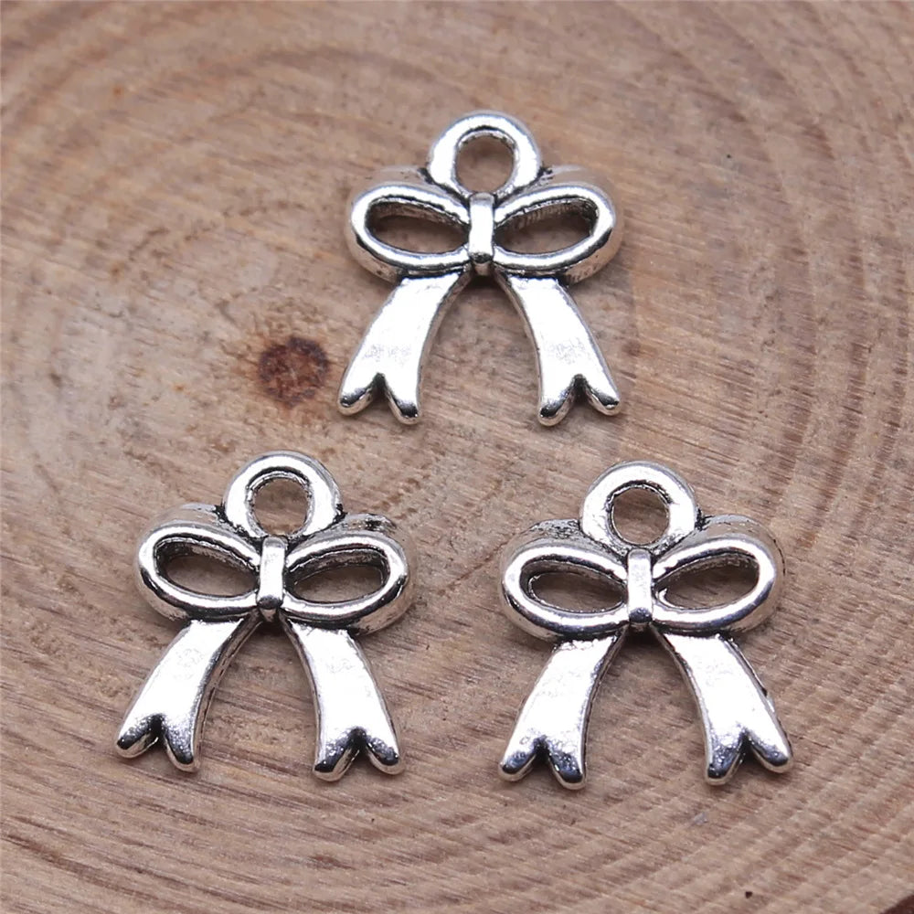 11x9mm 0.5g Multicolor Zinc Alloy Bowknot Butterfly Charm Pendant for Bracelet Necklace DIY Jewelry Making