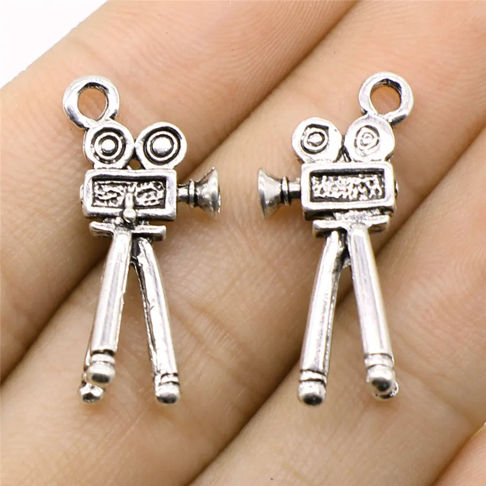 13x28mm 2.5g Antique Silver Zinc Alloy Movie Projector Charm Pendant for DIY Film Theme Jewelry Making