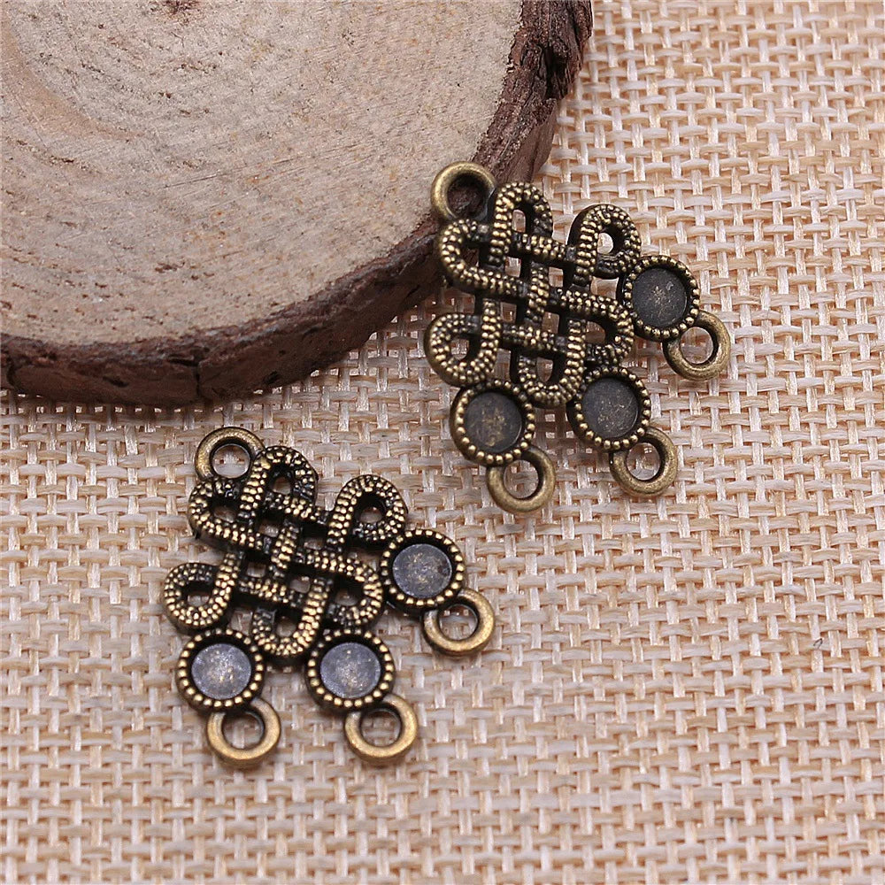 26x21mm 2.6g Multicolor Zinc Alloy Hollow Earring Connector Charms for DIY Earrings