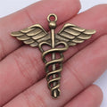 40x40mm 4.1g Multicolor Zinc Alloy Walking Cane Medical Symbol Charm Pendant for DIY Healthcare Jewelry Making
