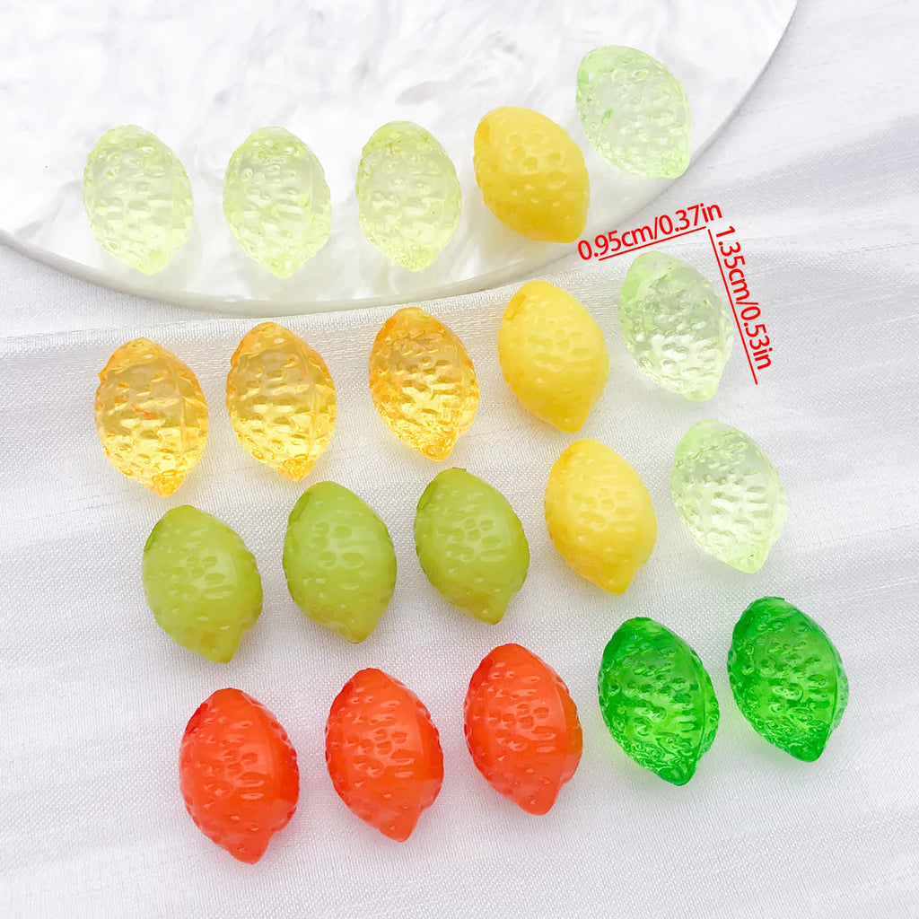 Acrylic 3D Lemon Loose Beads for DIY Bracelet Necklace Phone Strap Jewelry