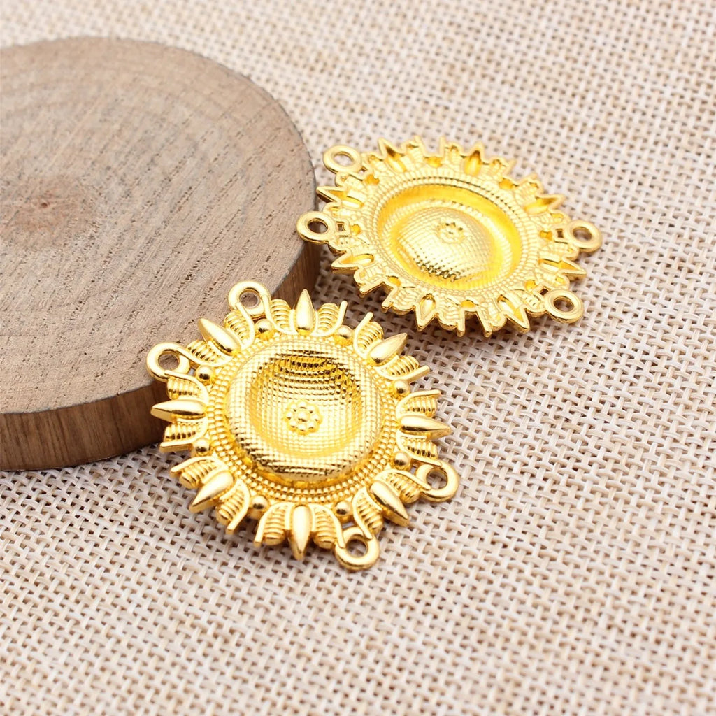 35x33mm 4.7g Multicolor Zinc Alloy 4-Hole Connector Charm for Body Chain Waist Chain Headpiece DIY