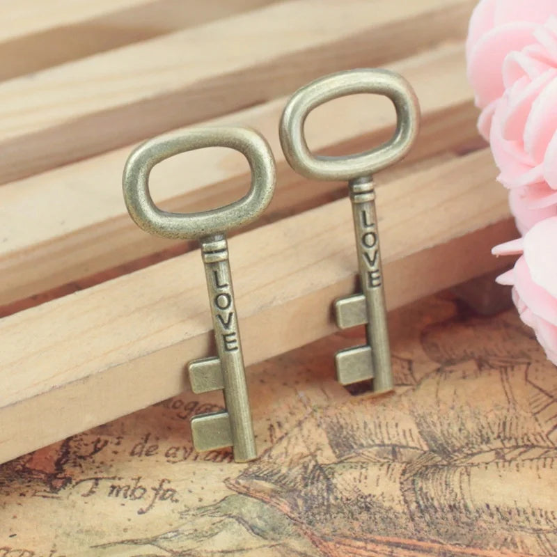 42x18MM Zinc Alloy LOVE Key Charm Pendant for DIY Necklace Bracelet Jewelry Making