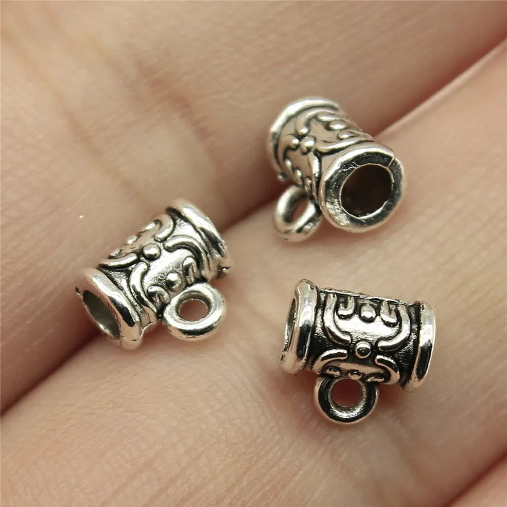 7x7x5mm 0.5g Multicolor Zinc Alloy Pendant Bails Connector Charms for DIY Necklace Bracelet Making
