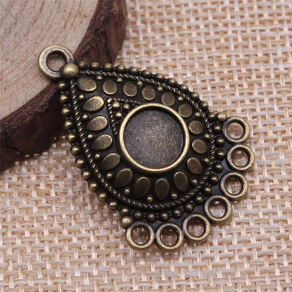 36x26mm 3.8g Multi Color Zinc Alloy Waterdrop Teardrop Earring Connector Charms for DIY Jewelry Making