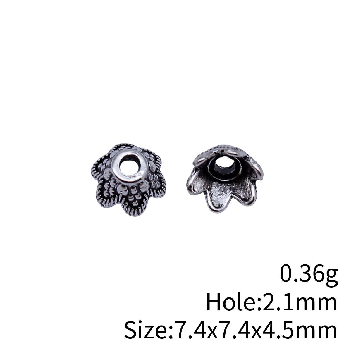 7.4x7.4x4.5mm 0.36g Multicolor Zinc Alloy Flower Bead Cap for DIY Jewelry and Garment Accessories
