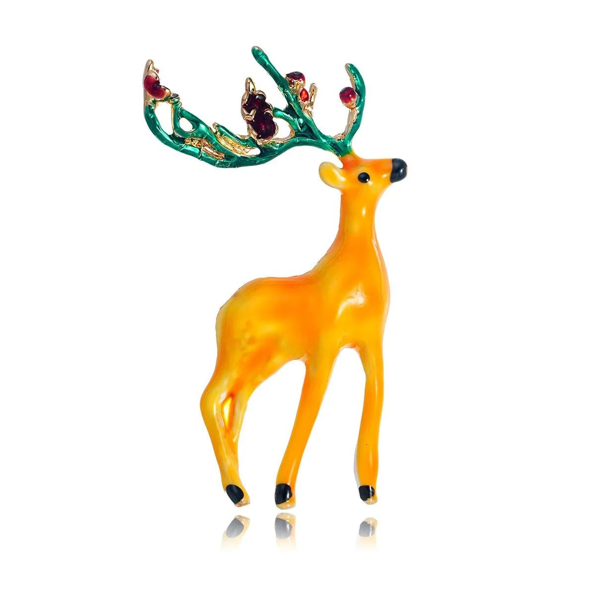 Cute Christmas Reindeer Enamel Alloy Brooch For Women, Creative Lapel Pin Corsage Suit Accessory Gift