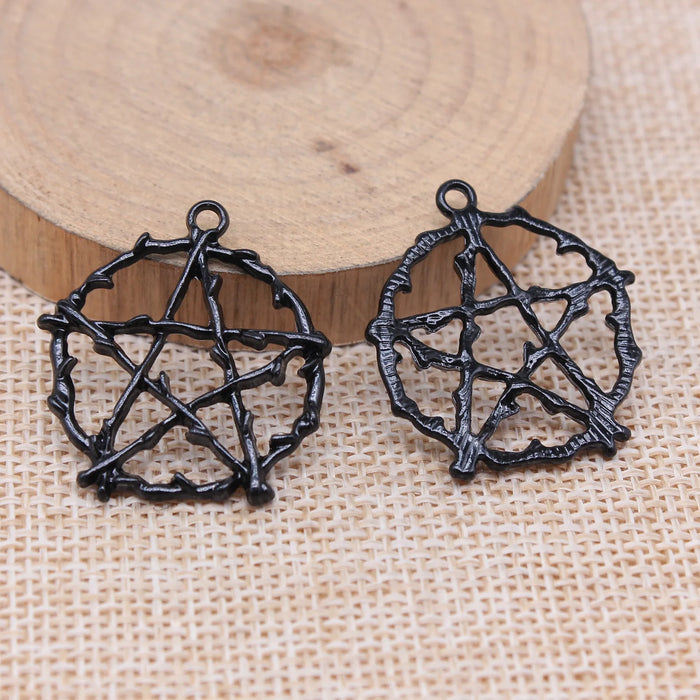 28x26mm 2.3g Multicolor Zinc Alloy Five-Point Star Charm Pendant for DIY Necklace Bracelet Making