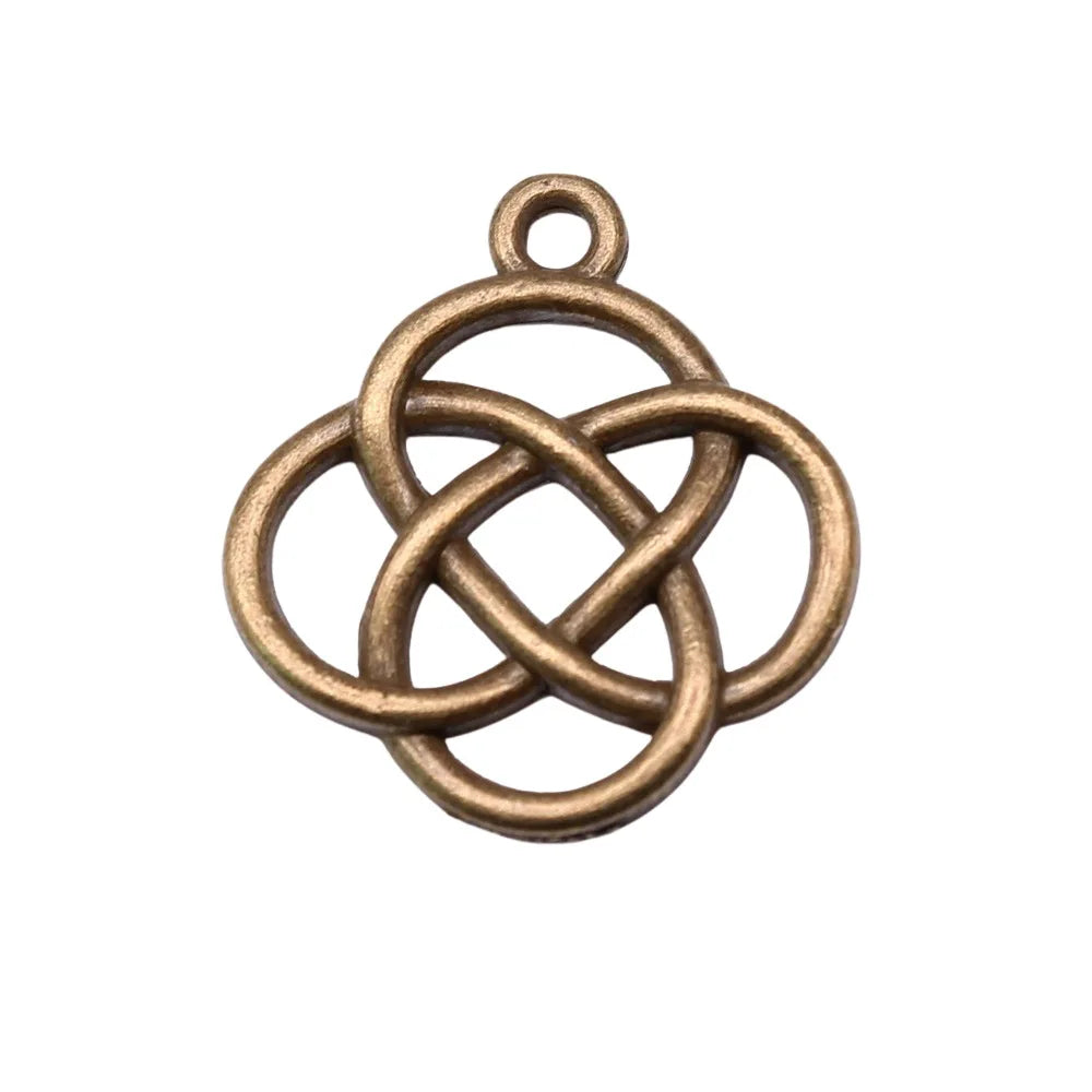 22x20mm 1.5g Multicolor Zinc Alloy Chinese Knot Charm Pendant for DIY Necklace Bracelet Making