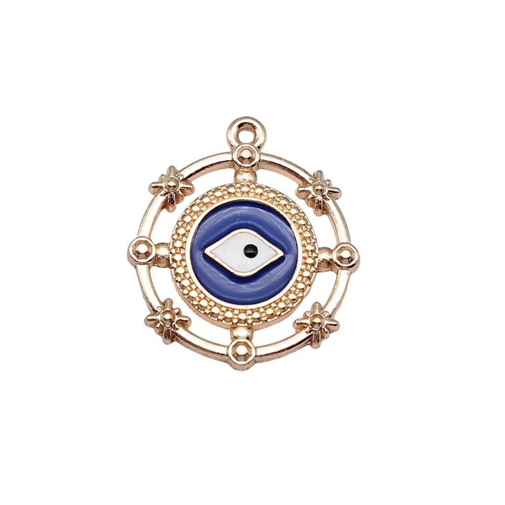 24x21mm 2.5g KC Gold Zinc Alloy Evil Eye Charm Pendant for DIY Necklace Bracelet Jewelry Making