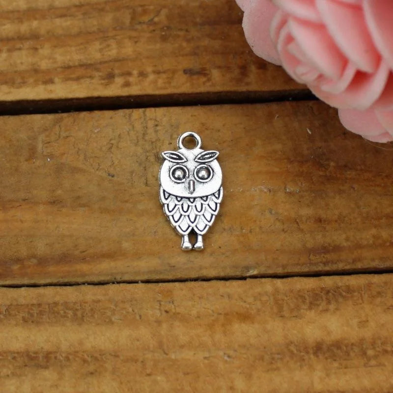 18x9MM Zinc Alloy Owl Cat Double Sided Charm Pendant No.329511 for DIY Necklace Bracelet Jewelry Making