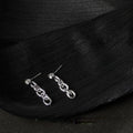 Minimalist Geometric Chain Drop Earrings For Women Copper Silver Plated Hip Hop Jewelry