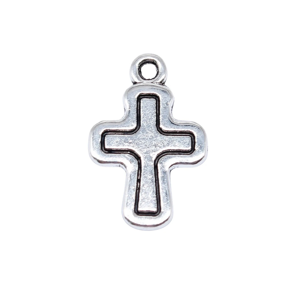 20x13mm 1.1g Antique Silver Zinc Alloy Cross Charm Pendant for DIY Necklace Bracelet Jewelry Making