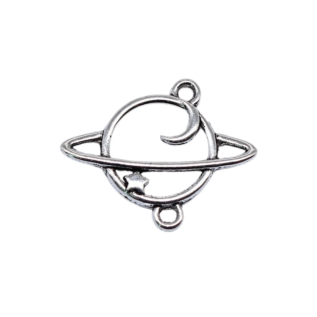 18x22mm 0.62g Antique Silver Zinc Alloy Celestial Charm Pendant for Handmade Necklace Bracelet Jewelry