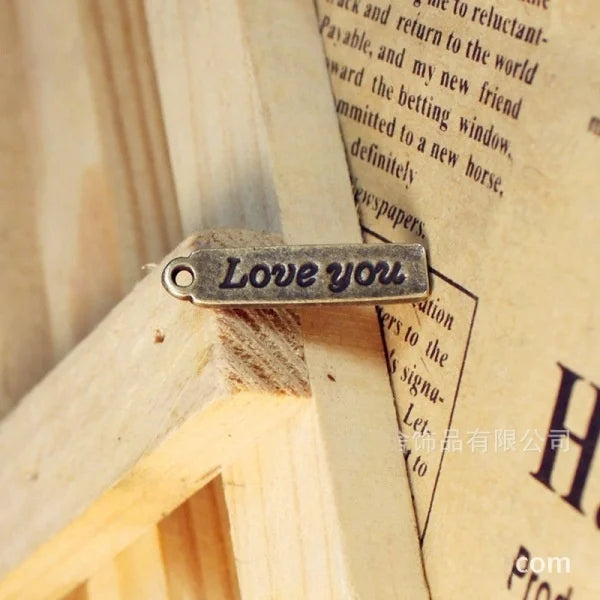 21x5MM Antique Silver Zinc Alloy I Love You Charm Pendant for DIY Necklace Bracelet Jewelry Making