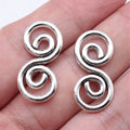 26x13mm 1.7g Antique Silver Zinc Alloy Spiral Swirl Connector Charm for DIY Jewelry Making