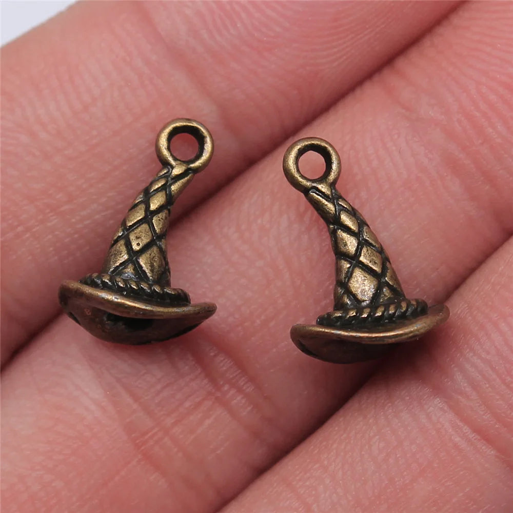 15x10mm 1.1g Multicolor Zinc Alloy Clown Hat Charm Pendant for DIY Carnival Jewelry Making