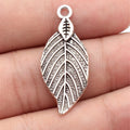 35x15mm 2.1g Antique Silver Zinc Alloy Leaf Charm Pendant for DIY Necklace Bracelet Making
