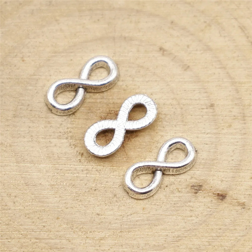 12x5mm 0.5g Multicolor Zinc Alloy Small Infinity Symbol Connector Charm for DIY Jewelry Making