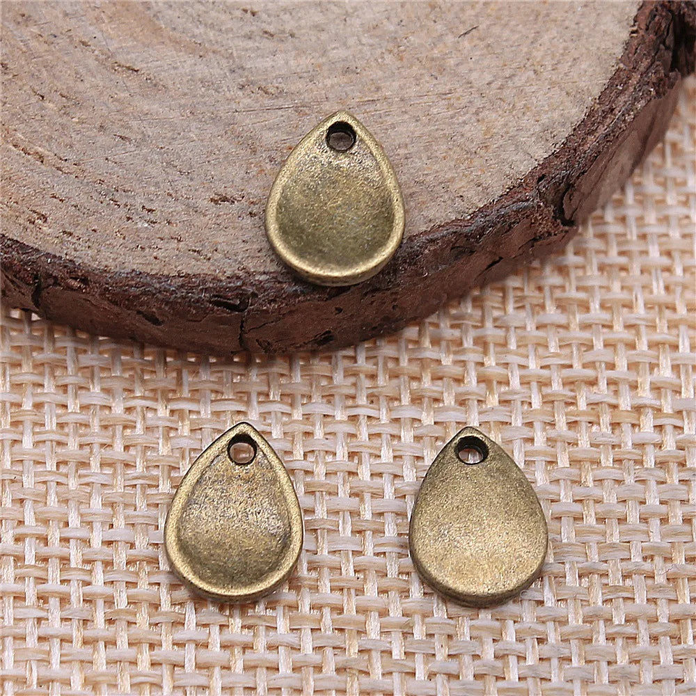 11x8mm 0.7g Multicolor zinc alloy Flat Teardrop charm pendant for DIY earrings necklace making
