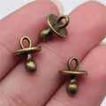 14x10mm 1.2g Multicolor Zinc Alloy Pacifier Charm Pendant for DIY Baby Shower Jewelry Making