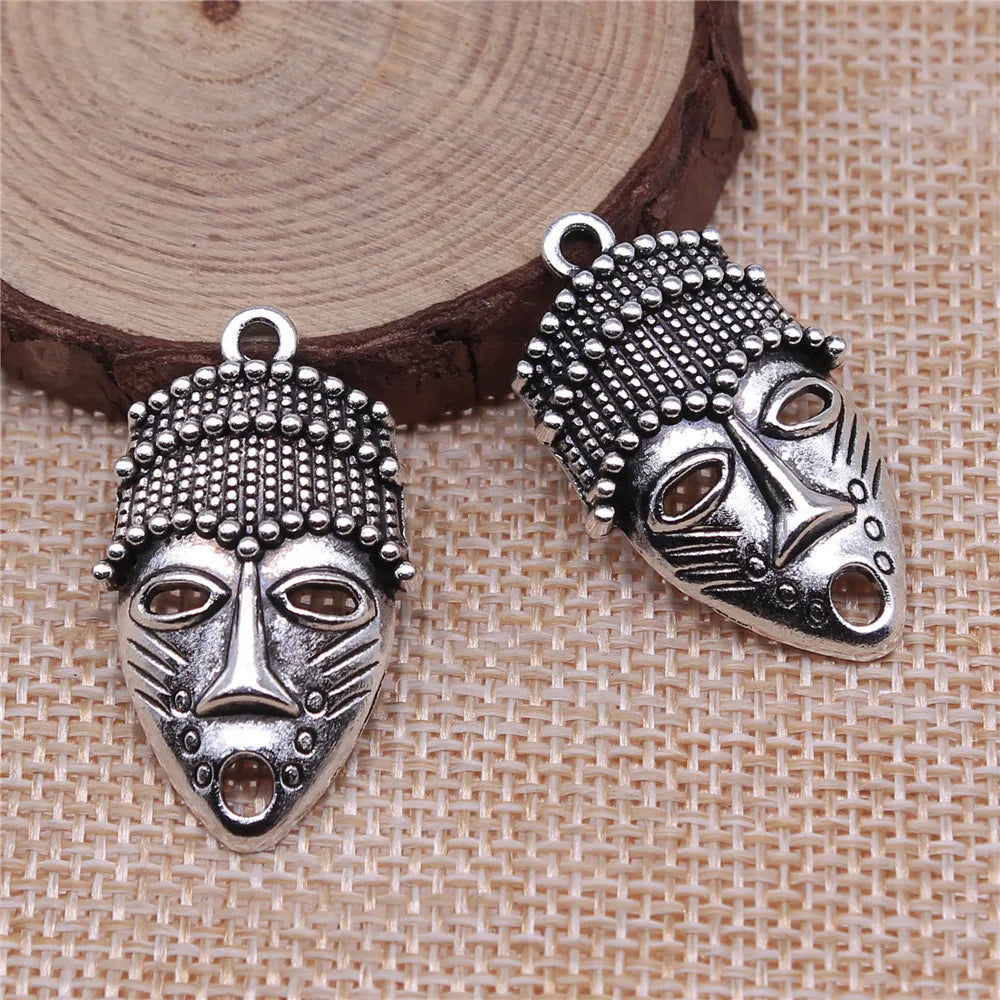 33x20mm 3.7g Antique Silver Zinc Alloy Human Head Pharaoh Head Charm Pendant for DIY Necklace Bracelet Making