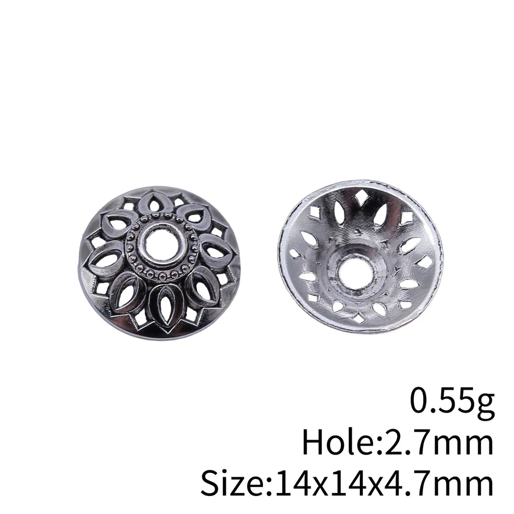 14x14x4.7mm 0.55g Multi Color Zinc Alloy Flower Bead Caps for DIY Beaded Necklace Bracelet Jewelry