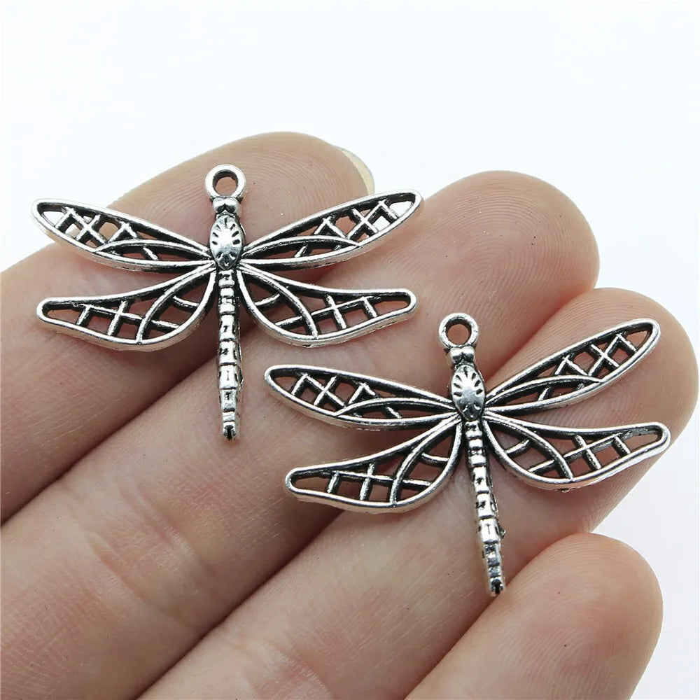 34x25mm 2g Multicolor Zinc Alloy Dragonfly Charm Pendant for DIY Necklace Bracelet Making