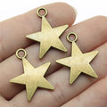 26x22mm 2.9g Antique Bronze Zinc Alloy Filigree Five Point Star Charm Pendant for DIY Jewelry