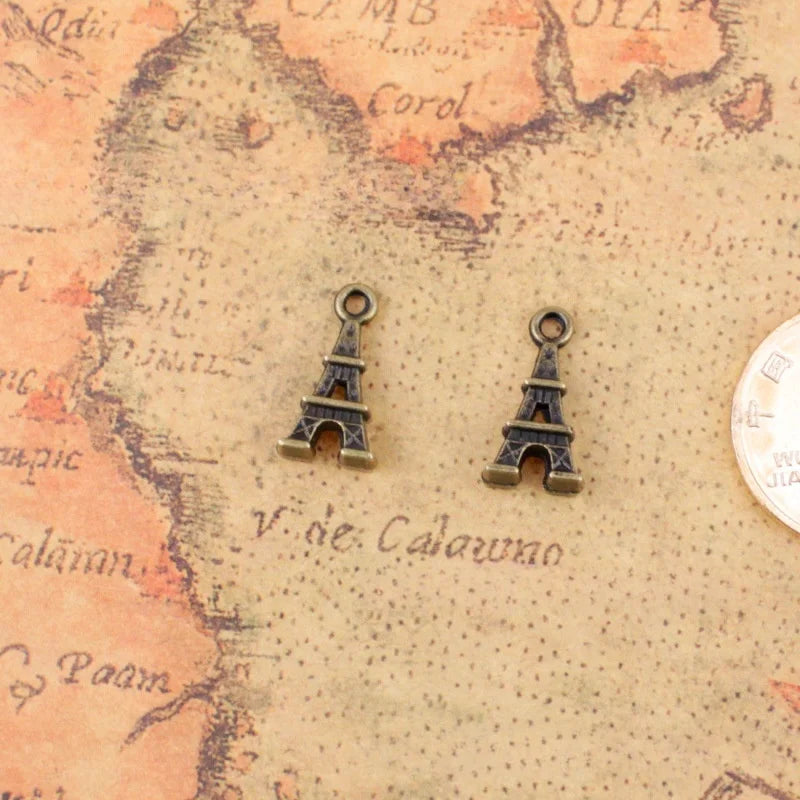 15x8MM Antique Silver Iron Eiffel Tower Charm Pendant for DIY Necklace Bracelet Jewelry Making