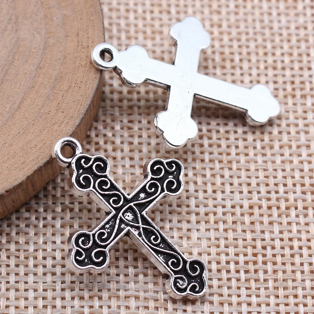 31x23mm 2.3g Multicolor Zinc Alloy Cross Charm Pendant for DIY Jewelry Making and Accessories