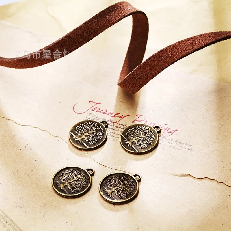17MM Antique Silver Zinc Alloy Tree Of Life Charm Pendant for DIY Necklace Bracelet Jewelry Making