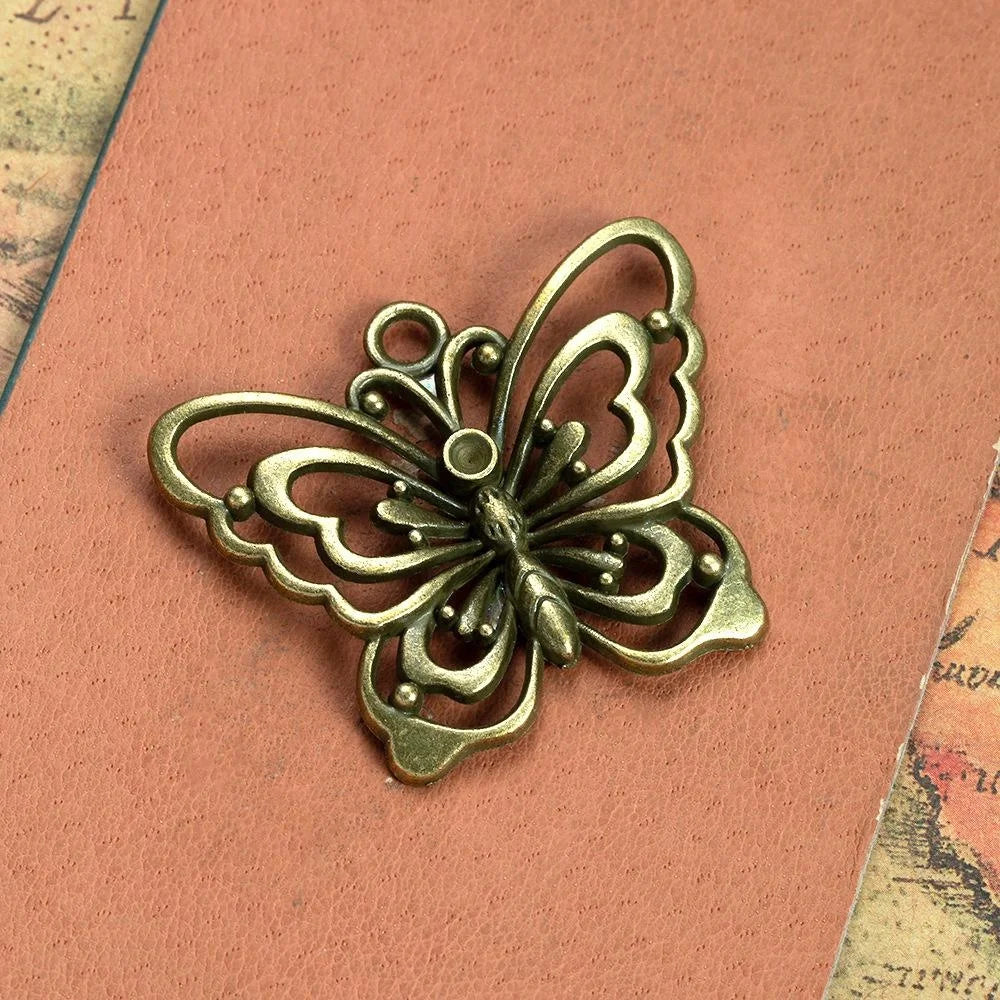 47x39MM Zinc Alloy Butterfly Hollow Charm Pendant for DIY Necklace Bracelet Jewelry Making