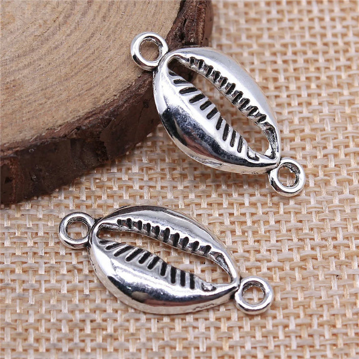28x14mm 1.3g Multicolor Zinc Alloy Shell Connector Charm for DIY Bracelet Necklace Making