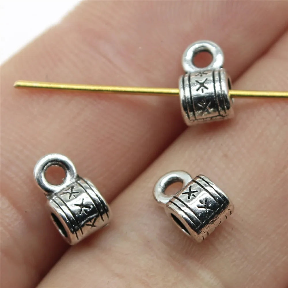 8x5x5mm 0.5g Multicolor Zinc Alloy Carved Pendant Bails Connector Charms for DIY Jewelry Making