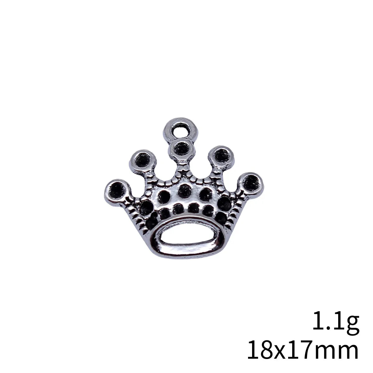 18x17mm 1.1g Antique Silver Zinc Alloy Crown Charm Pendant for Necklace Bracelet DIY Jewelry Making
