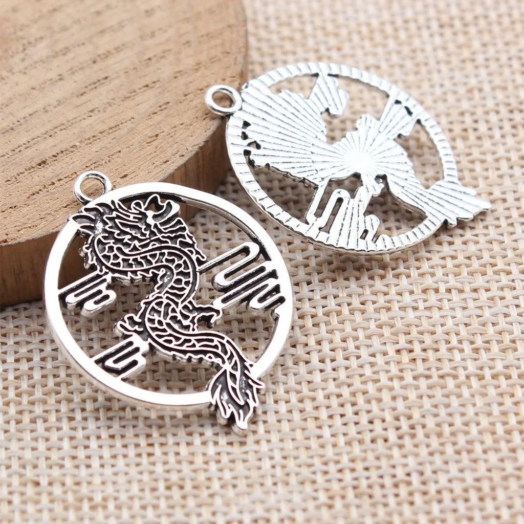34x27mm 2.9g Antique Silver Zinc Alloy Dragon Cloud Charm Pendant for DIY Necklace Bracelet Jewelry Making