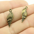24x8mm 1.8g Multicolor Zinc Alloy Conch Shell Charm Pendant for Necklace Bracelet Making