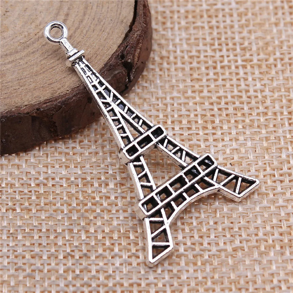 44x24mm 3.1g Multicolor Iron Eiffel Tower Charm Pendant for DIY Necklace Bracelet Jewelry Making