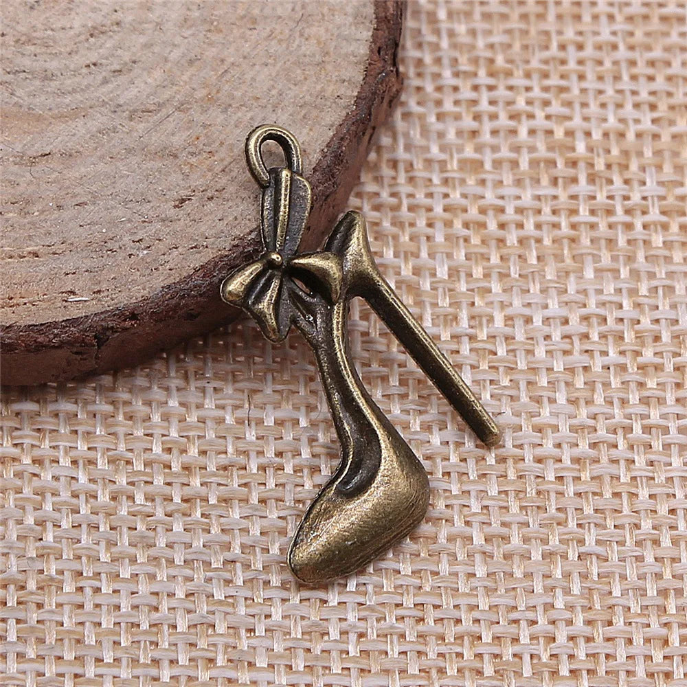 31x21mm 1.6g Multicolor Zinc Alloy High Heel Shoe Charm Pendant for DIY Fashion Jewelry Making