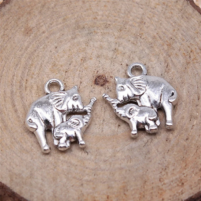 16x14mm 1.3g Multicolor Zinc Alloy Elephant Charm Pendant for DIY Necklace Bracelet Jewelry Making