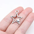 26x22mm 1.8g Multicolor Zinc Alloy Hollow Five Point Star Charm Pendant for DIY Jewelry Making