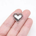20x20mm 1.9g Antique Silver Zinc Alloy Gothic Heart Charm Pendant for DIY Necklace Bracelet Making