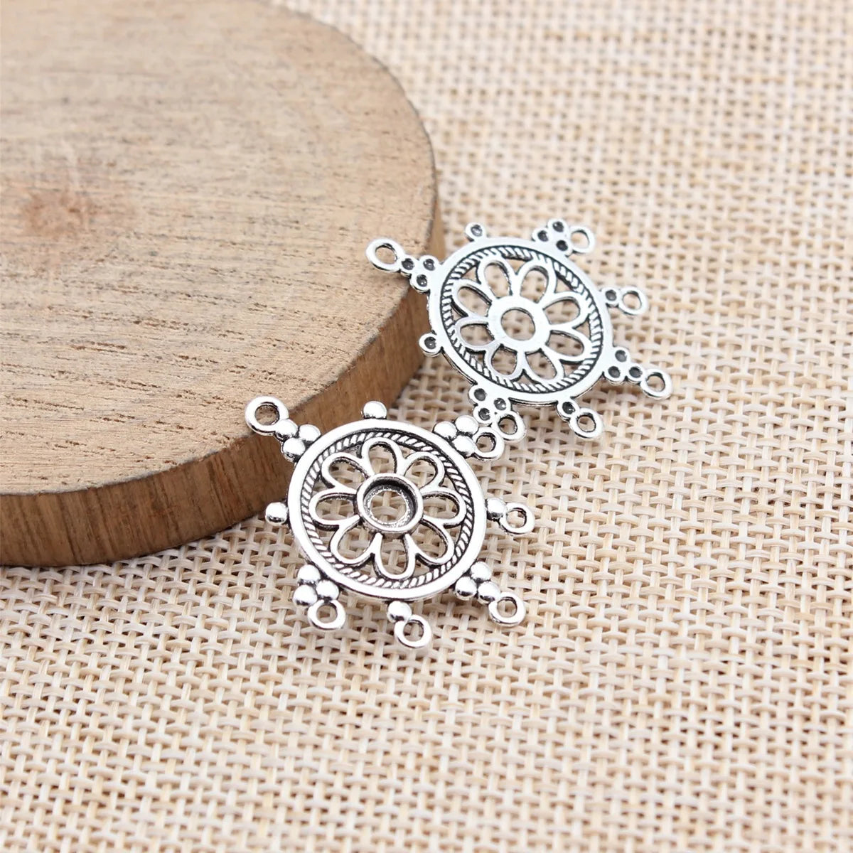 29x24mm 1.2g Multicolor Zinc Alloy Multi-Hole Earring Connector Charm for DIY Earrings Making